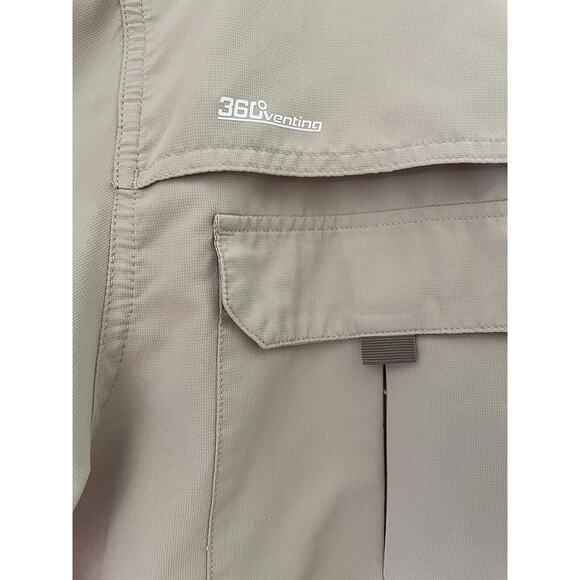 Habit Shirt Men L Tan Fishing Lightweight Short Sleeve button 360 Venting - Picture 3 of 6